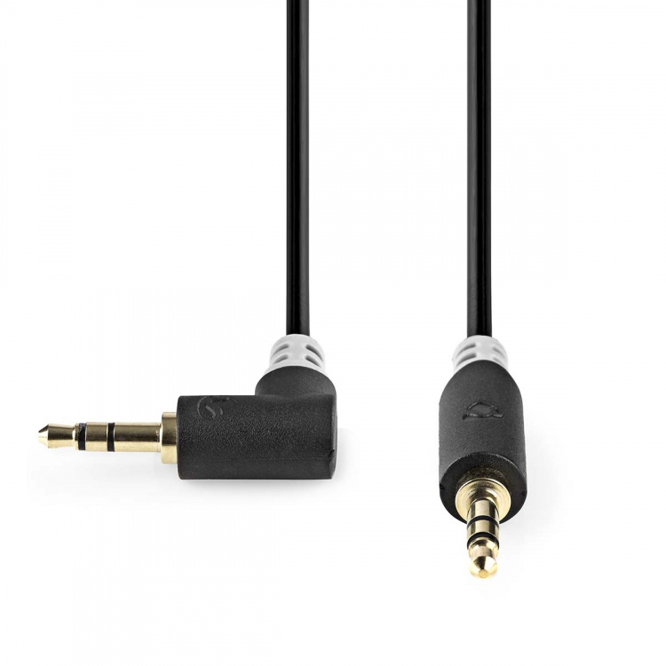 Nedis Stereo-Audiokabel | 3,5 mm Male | 3,5 mm Male | Verguld | 1.00 m | Rond | Antraciet | Doos