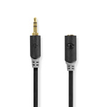 Nedis Stereo-Audiokabel | 3,5 mm Male | 3,5 mm Female | Verguld | 2.00 m | Rond | Antraciet | Doos