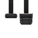 Nedis SCART-Kabel | SCART Male | SCART Male | Vernikkeld | 480p | 2.00 m | Plat | PVC | Zwart | Envelop