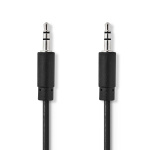 Nedis Stereo-Audiokabel | 3,5 mm Male | 3,5 mm Male | Vernikkeld | 1.00 m | Rond | Zwart | Doos