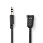 Nedis Stereo-Audiokabel | 3,5 mm Male | 2x 3,5 mm Female | Vernikkeld | 0.20 m | Rond | Doos Nedis Stereo-Audiokabel | 3,5 mm Male | 2x 3,5 mm Female | Vernikkeld | 0.20 m | Rond | Doos
