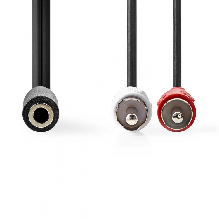 Nedis Stereo-Audiokabel | 2x RCA Male | 3,5 mm Female | Vernikkeld | 0.20 m | Rond | Doos Nedis Stereo-Audiokabel | 2x RCA Male | 3,5 mm Female | Vernikkeld | 0.20 m | Rond | Doos