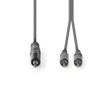 Nedis Stereo-Audiokabel | 3,5 mm Male | 2x RCA Male | Vernikkeld | 3.00 m | Rond | Donkergrijs | Kartonnen Sleeve Nedis Stereo-Audiokabel | 3,5 mm Male | 2x RCA Male | Vernikkeld | 3.00 m | Rond | Donkergrijs | Kartonnen Sleeve