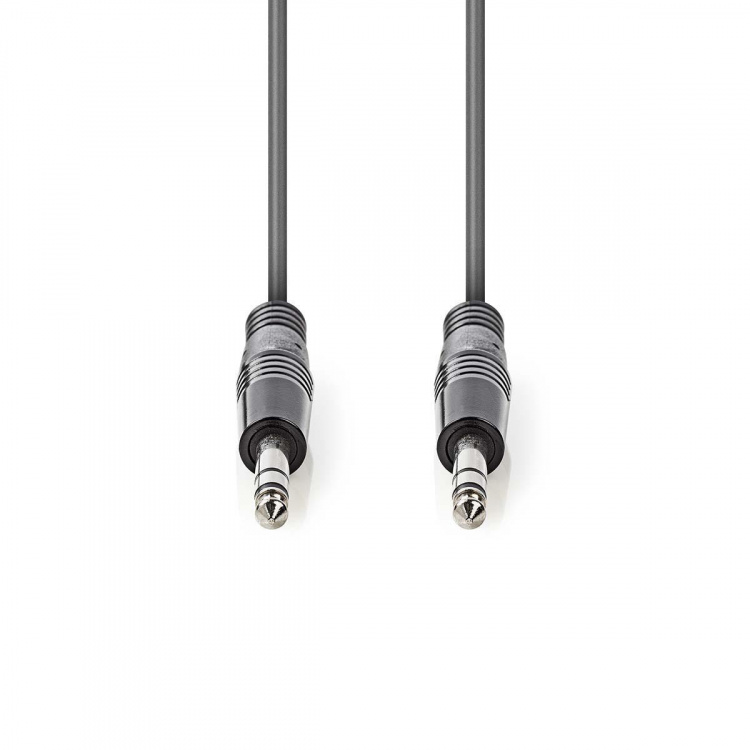 Nedis Stereo-Audiokabel | 6,35 mm Male | 6,35 mm Male | Vernikkeld | 1.50 m | Rond | Donkergrijs | Kartonnen Sleeve Nedis Stereo-Audiokabel | 6,35 mm Male | 6,35 mm Male | Vernikkeld | 1.50 m | Rond | Donkergrijs | Kartonnen Sleeve