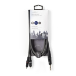 Nedis Stereo-Audiokabel | 6,35 mm Male | 2x RCA Male | Vernikkeld | 1.50 m | Rond | Donkergrijs | Kartonnen Sleeve Nedis Stereo-Audiokabel | 6,35 mm Male | 2x RCA Male | Vernikkeld | 1.50 m | Rond | Donkergrijs | Kartonnen Sleeve