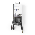 Nedis Stereo-Audiokabel | 6,35 mm Male | 2x RCA Male | Vernikkeld | 3.00 m | Rond | Donkergrijs | Kartonnen Sleeve Nedis Stereo-Audiokabel | 6,35 mm Male | 2x RCA Male | Vernikkeld | 3.00 m | Rond | Donkergrijs | Kartonnen Sleeve