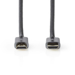 Nedis High Speed HDMI™-Kabel met Ethernet | HDMI™ Connector | HDMI™ Connector | 4K@60Hz | ARC | 18 Gbps | 10.0 m | Rond | Katoen | Gun Metal Grijs | Cover Window Box Nedis High Speed HDMI™-Kabel met Ethernet | HDMI™ Connector | HDMI™ Connector | 4K@60Hz | ARC | 18 Gbps | 10.0 m | Rond | Katoen | Gun Metal Grijs | Cover Window Box