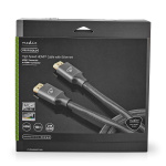 Nedis High Speed HDMI™-Kabel met Ethernet | HDMI™ Connector | HDMI™ Connector | 4K@60Hz | ARC | 18 Gbps | 10.0 m | Rond | Katoen | Gun Metal Grijs | Cover Window Box Nedis High Speed HDMI™-Kabel met Ethernet | HDMI™ Connector | HDMI™ Connector | 4K@60Hz | ARC | 18 Gbps | 10.0 m | Rond | Katoen | Gun Metal Grijs | Cover Window Box
