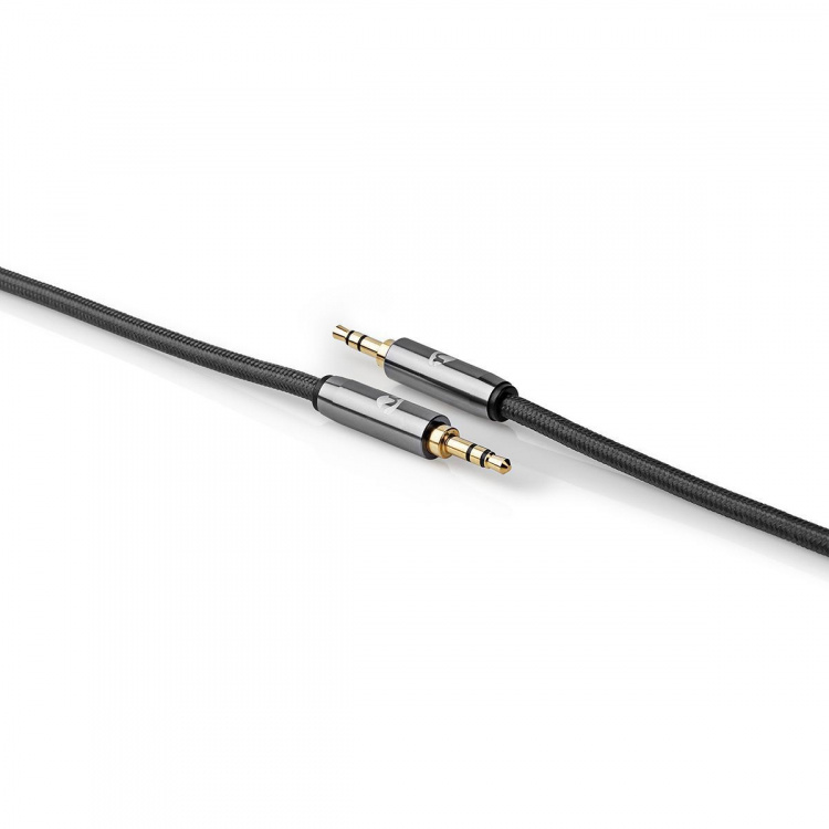 Nedis Stereo-Audiokabel | 3,5 mm Male | 3,5 mm Male | Verguld | 2.00 m | Rond | Grijs / Gun Metal Grijs | Cover Window Box