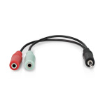 Nedis Stereo-Audiokabel | 3,5 mm Male | 2x 3,5 mm Female | Vernikkeld | 0.20 m | Rond | Antraciet | Doos