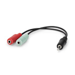 Nedis Stereo-Audiokabel | 3,5 mm Male | 2x 3,5 mm Female | Vernikkeld | 0.20 m | Rond | Antraciet | Doos