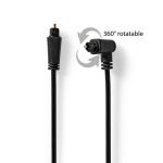 Nedis Optische Audiokabel | TosLink Male | TosLink Male | Draaibaar | 2.00 m | Rond | PVC | Zwart | Envelop