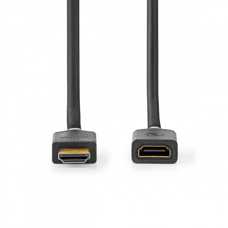Nedis High Speed ​​HDMI™-Kabel met Ethernet | HDMI™ Connector | HDMI™ Output | 4K@60Hz | ARC | 18 Gbps | 3.00 m | Rond | PVC | Antraciet | Doos