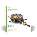 Nedis Gourmet / Raclette | Grill | 6 Personen | Spatel | Anti-aanbak laag | Rond