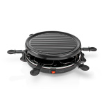 Nedis Gourmet / Raclette | Grill | 6 Personen | Spatel | Anti-aanbak laag | Rond