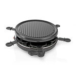 Nedis Gourmet / Raclette | Grill | 6 Personen | Spatel | Anti-aanbak laag | Rond