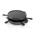 Nedis Gourmet / Raclette | Grill | 6 Personen | Spatel | Anti-aanbak laag | Rond
