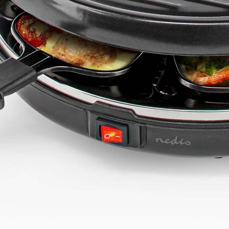 Nedis Gourmet / Raclette | Grill | 6 Personen | Spatel | Anti-aanbak laag | Rond