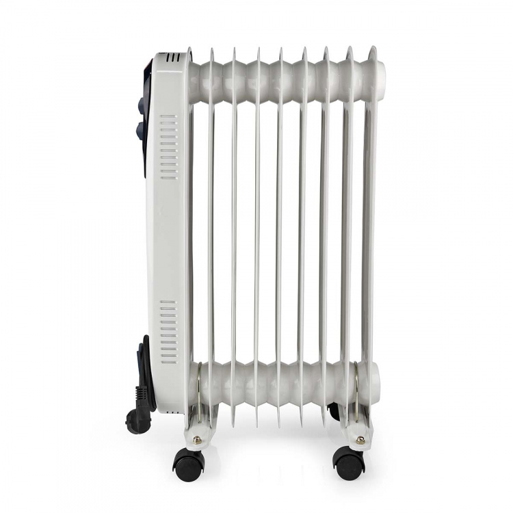Nedis Mobiele Olieradiator | 800 / 1200 / 2000 W | 9 Vinnen | Instelbare thermostaat | 3 Warmte Standen | Omvalpreventie | Wit