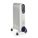 Nedis Mobiele Olieradiator | 800 / 1200 / 2000 W | 9 Vinnen | Instelbare thermostaat | 3 Warmte Standen | Omvalpreventie | Wit