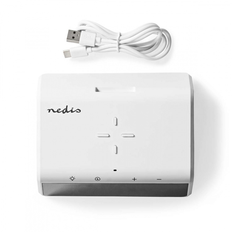 Nedis Wekker met Draadloze Lader | Qi gecertificeerd | 5 / 7.5 / 10 / 15 W | USB-A Male | Nachtlamp | 2 Alarmtijden | Snoozefunctie Nedis Wekker met Draadloze Lader | Qi gecertificeerd | 5 / 7.5 / 10 / 15 W | USB-A Male | Nachtlamp | 2 Alarmtijden | Snoozefunctie