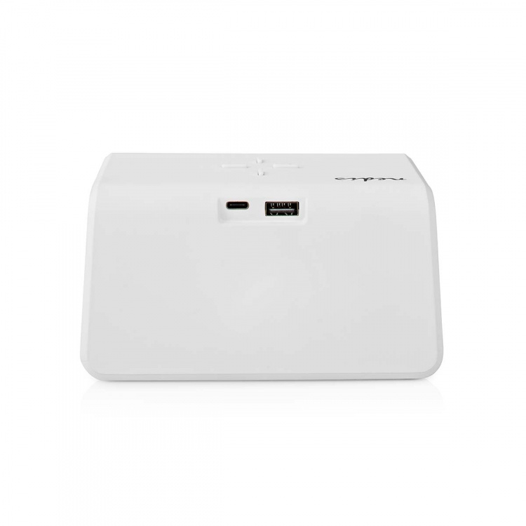 Nedis Wekker met Draadloze Lader | Qi gecertificeerd | 5 / 7.5 / 10 / 15 W | USB-A Male | Nachtlamp | 2 Alarmtijden | Snoozefunctie Nedis Wekker met Draadloze Lader | Qi gecertificeerd | 5 / 7.5 / 10 / 15 W | USB-A Male | Nachtlamp | 2 Alarmtijden | Snoozefunctie