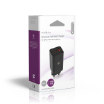 Nedis Oplader | 65 W | GaN | PD3.0 18W / PD3.0 20W / PD3.0 27W / PD3.0 36W / PD3.0 45W / PD3.0 60W / PD3.0 65W / QC3.0 | Snellaad functie | 3.0 / 3.25 A | Outputs: 3 | USB-A / 2x USB-C™ | Automatische Voltage Selectie | Zwart Nedis Oplader | 65 W | GaN | PD3.0 18W / PD3.0 20W / PD3.0 27W / PD3.0 36W / PD3.0 45W / PD3.0 60W / PD3.0 65W / QC3.0 | Snellaad functie | 3.0 / 3.25 A | Outputs: 3 | USB-A / 2x USB-C™ | Automatische Voltage Selectie | Zwart