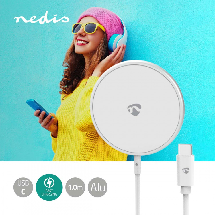 Nedis Draadloze Oplader | 5 / 7.5 / 10 / 15 W | 1.0 / 1.1 / 1.67 / 2 A | Inclusief kabel | USB Type-C™ | 1.00 m Nedis Draadloze Oplader | 5 / 7.5 / 10 / 15 W | 1.0 / 1.1 / 1.67 / 2 A | Inclusief kabel | USB Type-C™ | 1.00 m