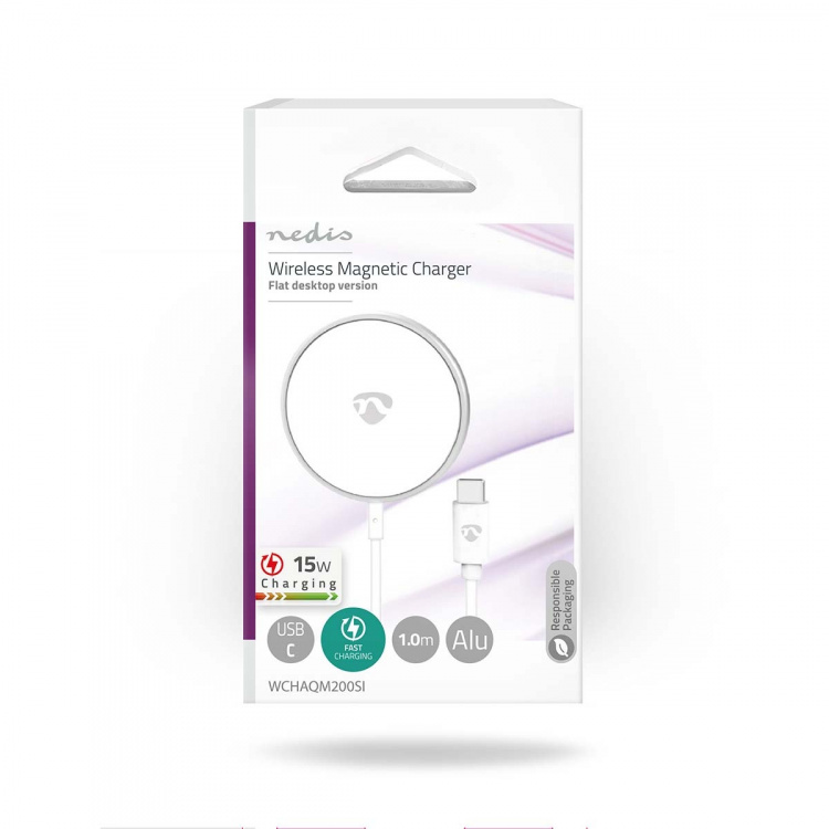 Nedis Draadloze Oplader | 5 / 7.5 / 10 / 15 W | 1.0 / 1.1 / 1.67 / 2 A | Inclusief kabel | USB Type-C™ | 1.00 m Nedis Draadloze Oplader | 5 / 7.5 / 10 / 15 W | 1.0 / 1.1 / 1.67 / 2 A | Inclusief kabel | USB Type-C™ | 1.00 m