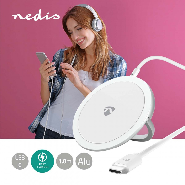 Nedis Draadloze Oplader | Staand | 5 / 7.5 / 10 / 15 W | 1.0 / 1.1 / 1.67 / 2 A | Inclusief kabel | USB Type-C™ | 1.00 m Nedis Draadloze Oplader | Staand | 5 / 7.5 / 10 / 15 W | 1.0 / 1.1 / 1.67 / 2 A | Inclusief kabel | USB Type-C™ | 1.00 m