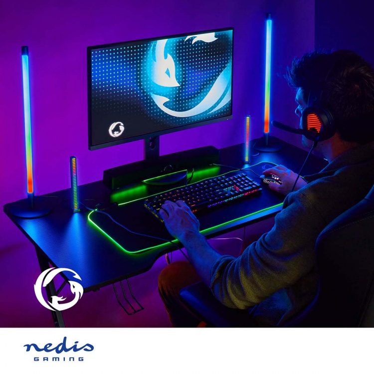 Nedis Game Verlichting | RGB | Batterij Gevoed | Gebruikt voor: Desktop / Notebook | Zwart