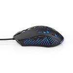 Nedis Gaming Muis | Bedraad | 800 / 1200 / 2400 / 3200 / 4800 / 7200 dpi | Instelbare DPI | Aantal knoppen: 7 | Programmeerbare knoppen | Rechtshandig | 1.50 m | RGB