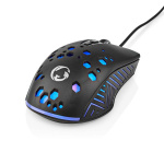Nedis Gaming Muis | Bedraad | 800 / 1200 / 2400 / 3200 / 4800 / 7200 dpi | Instelbare DPI | Aantal knoppen: 7 | Programmeerbare knoppen | Rechtshandig | 1.50 m | RGB