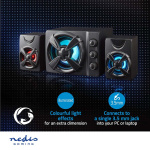 Nedis Gaming Speaker | Speaker-kanalen: 2.1 | USB Gevoed | 3,5 mm Male | 33 W | LED | Volumebediening Nedis Gaming Speaker | Speaker-kanalen: 2.1 | USB Gevoed | 3,5 mm Male | 33 W | LED | Volumebediening