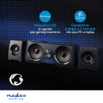 Nedis Gaming Speaker | Speaker-kanalen: 2.2 | USB Gevoed | 3,5 mm Male | 48 W | LED | Volumebediening Nedis Gaming Speaker | Speaker-kanalen: 2.2 | USB Gevoed | 3,5 mm Male | 48 W | LED | Volumebediening