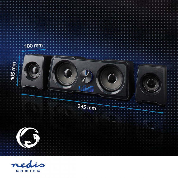 Nedis Gaming Speaker | Speaker-kanalen: 2.2 | USB Gevoed | 3,5 mm Male | 48 W | LED | Volumebediening Nedis Gaming Speaker | Speaker-kanalen: 2.2 | USB Gevoed | 3,5 mm Male | 48 W | LED | Volumebediening