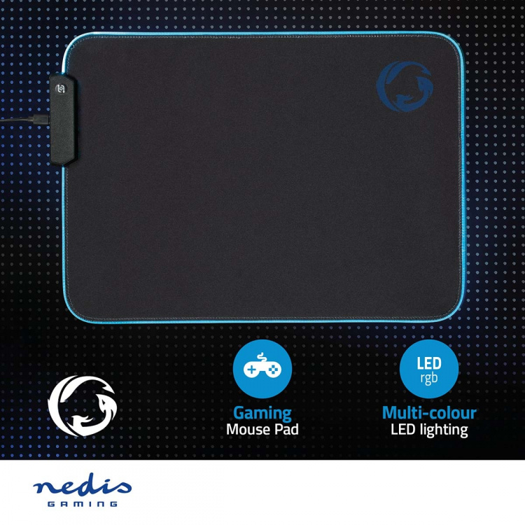Nedis Gaming Muismat | Microfiber / Rubberen | Zwart