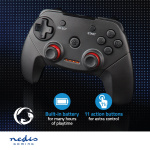 Nedis Gamepad | Draadloos | Batterij Gevoed | PC | Aantal knoppen: 11 | Kabellengte: 1.00 m | Zwart