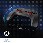 Nedis Gamepad | Draadloos | Batterij Gevoed | PC | Aantal knoppen: 11 | Kabellengte: 1.00 m | Zwart