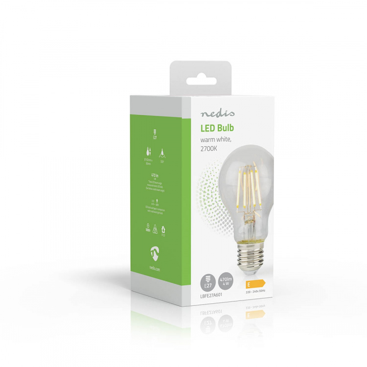 Nedis LED-Filamentlamp E27 | A60 | 4 W | 470 lm | 2700 | Warm Wit | Retrostijl | 1 Stuks