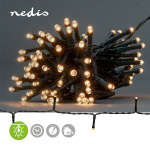 Nedis Kerstverlichting | Koord | 96 LED\'s | Warm Wit | 7.20 m | Licht effecten: 7 | Binnen & Buiten | Batterij Gevoed