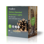 Nedis Kerstverlichting | Koord | 96 LED\'s | Warm Wit | 7.20 m | Licht effecten: 7 | Binnen & Buiten | Batterij Gevoed