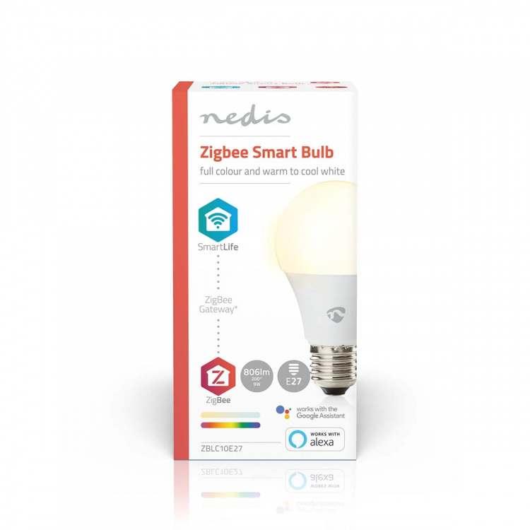 Nedis SmartLife Multicolour Lamp | E27 | 806 lm | 9 W | RGB / Warm tot Koel Wit | 2200 - 6500 K | Android™ / IOS | Peer | 1 Stuks
