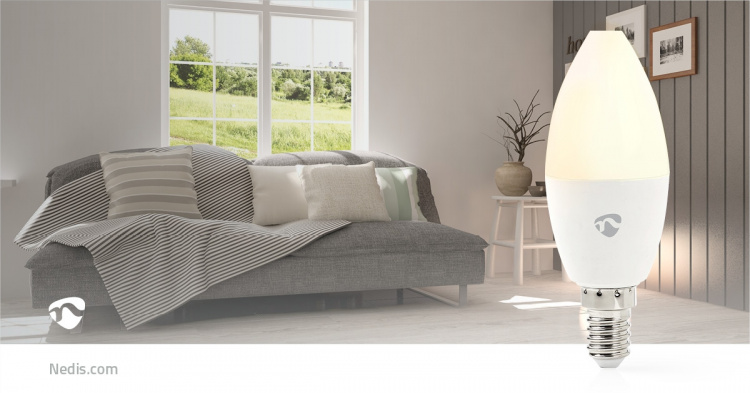 Nedis SmartLife Multicolour Lamp | E14 | 470 lm | 4.90 W | RGB / Warm tot Koel Wit | 2200 - 6500 K | Android™ / IOS | Kaars | 1 Stuks
