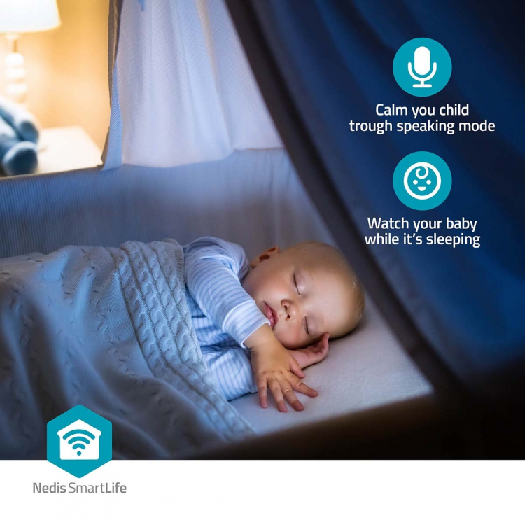 Nedis SmartLife Camera voor Binnen | Full HD 1080p | Cloud Opslag (optioneel) / microSD (niet inbegrepen) / Onvif | Met bewegingssensor | Nachtzicht | Zwart