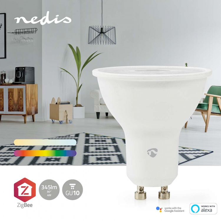 Nedis SmartLife Multicolour Lamp | GU10 | 345 lm | 4.70 W | RGB / Warm tot Koel Wit | 2200 - 6500 K | Android™ / IOS | Spot | 1 Stuks