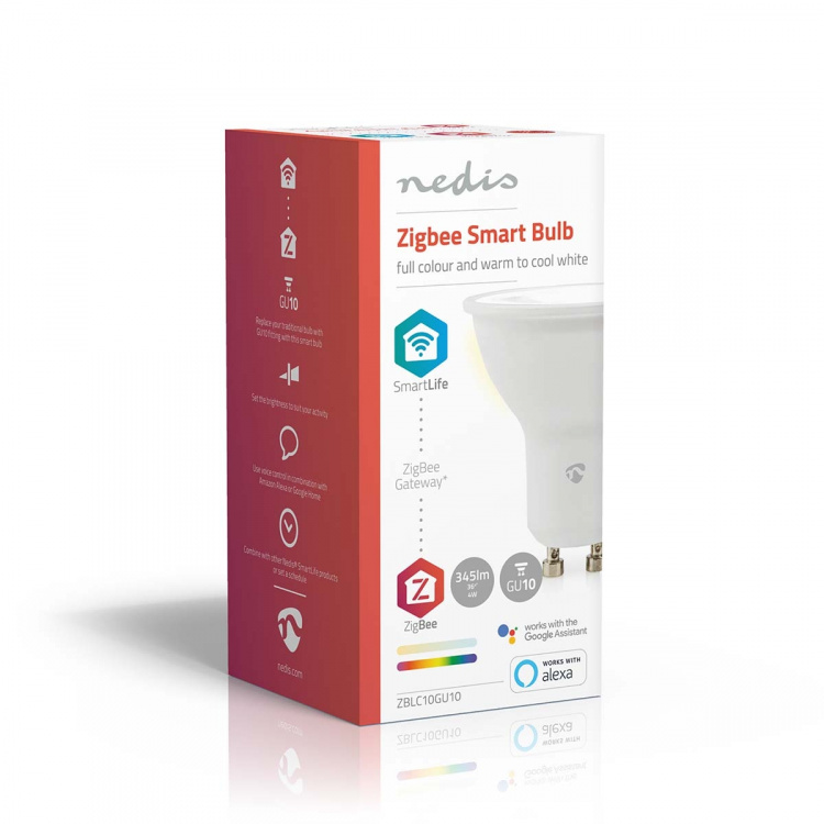 Nedis SmartLife Multicolour Lamp | GU10 | 345 lm | 4.70 W | RGB / Warm tot Koel Wit | 2200 - 6500 K | Android™ / IOS | Spot | 1 Stuks