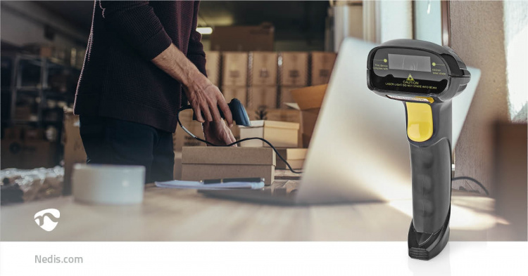 Nedis Barcodescanner | Laser | Bedraad | 1D Lineair | USB Gevoed | USB 2.0