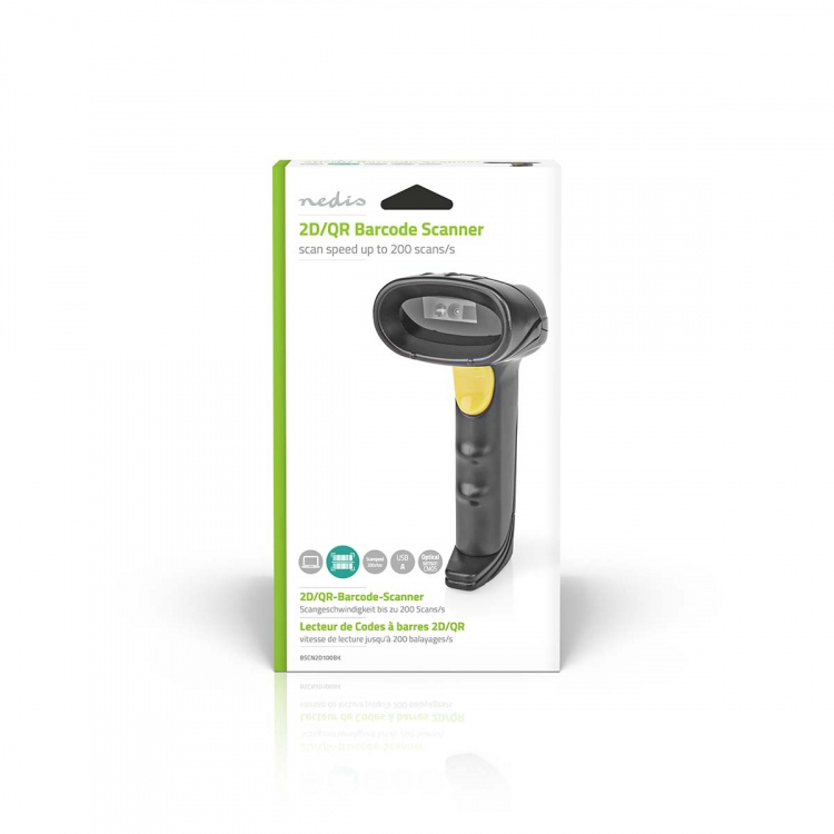 Nedis Barcodescanner | CMOS | Bedraad | 1D Lineair / 2D/QR | USB Gevoed | USB 2.0