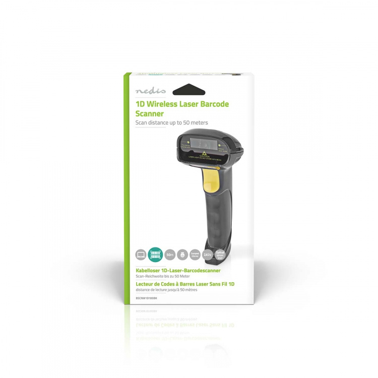 Nedis Barcodescanner | Laser | Draadloos | 1D Lineair | Batterij Gevoed / USB Gevoed | USB-dongle